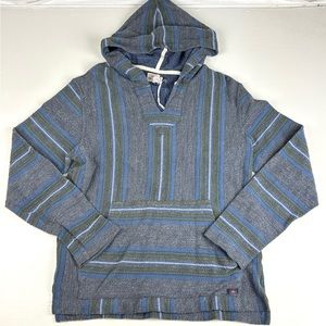 Faherty Blue and Green Striped Hoodie